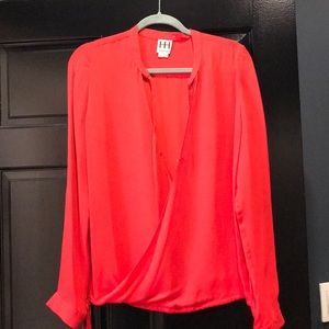 HauteHippie red silk blouse